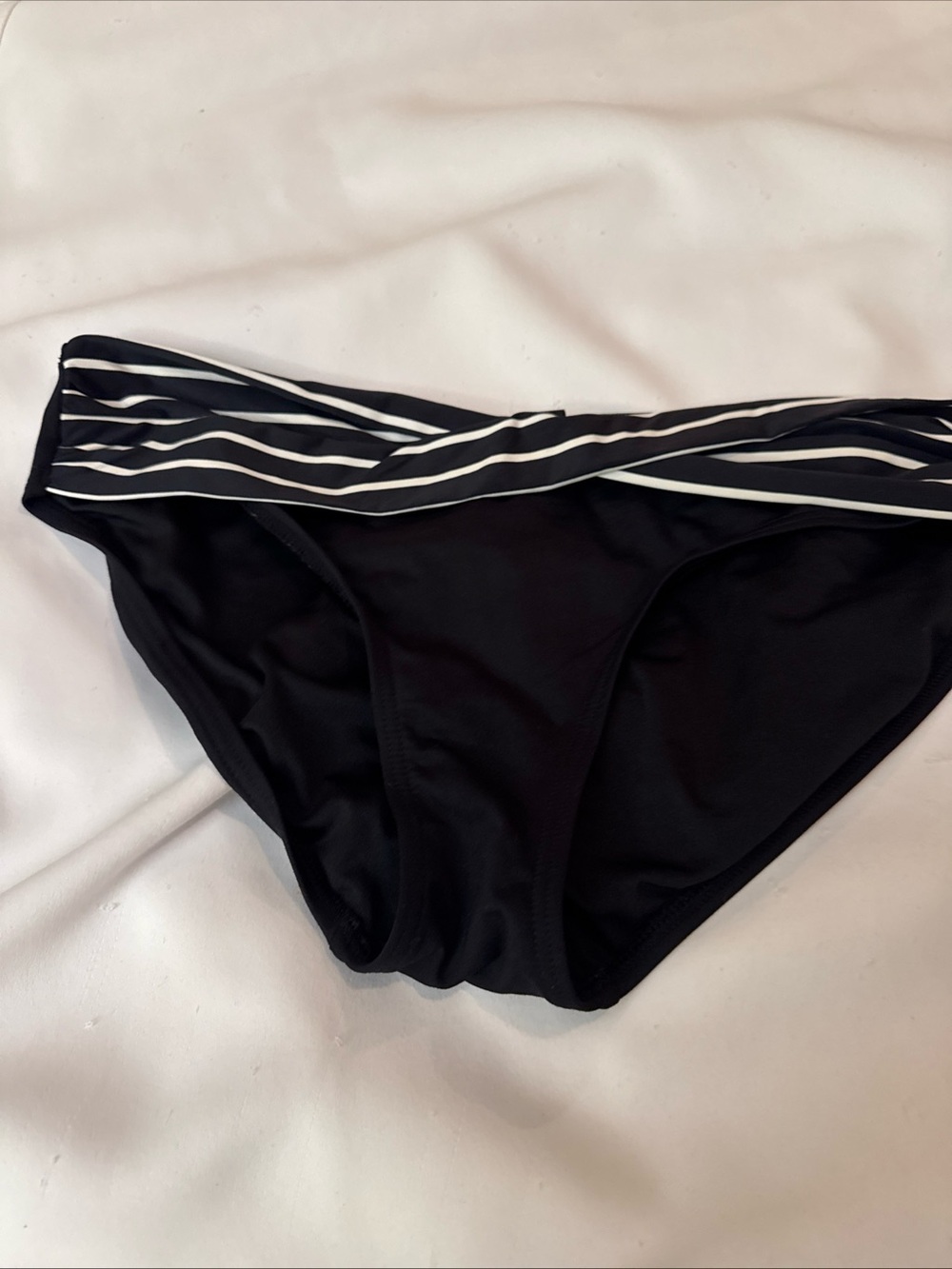 Coco Reef Black Bikini Bottom with Striped Waistband